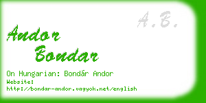 andor bondar business card